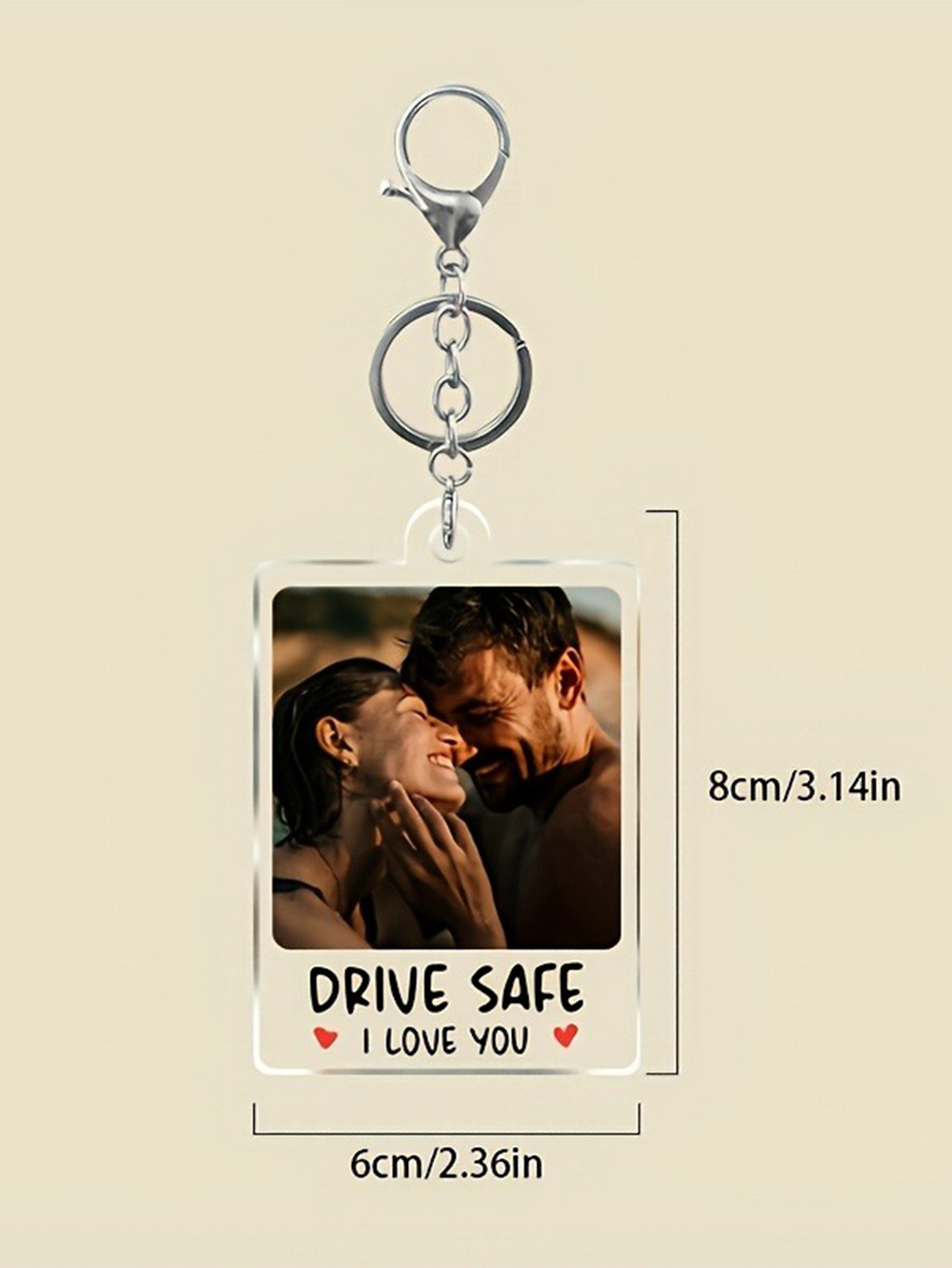 Custom Couple Photo Acrylic Keychain
